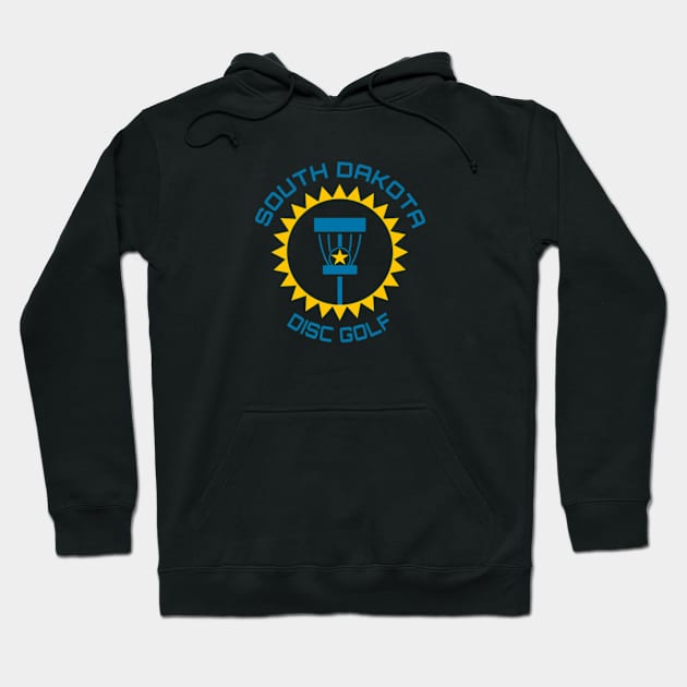 South Dakota Disc Golf - State Flag Dark Hoodie by grahamwilliams